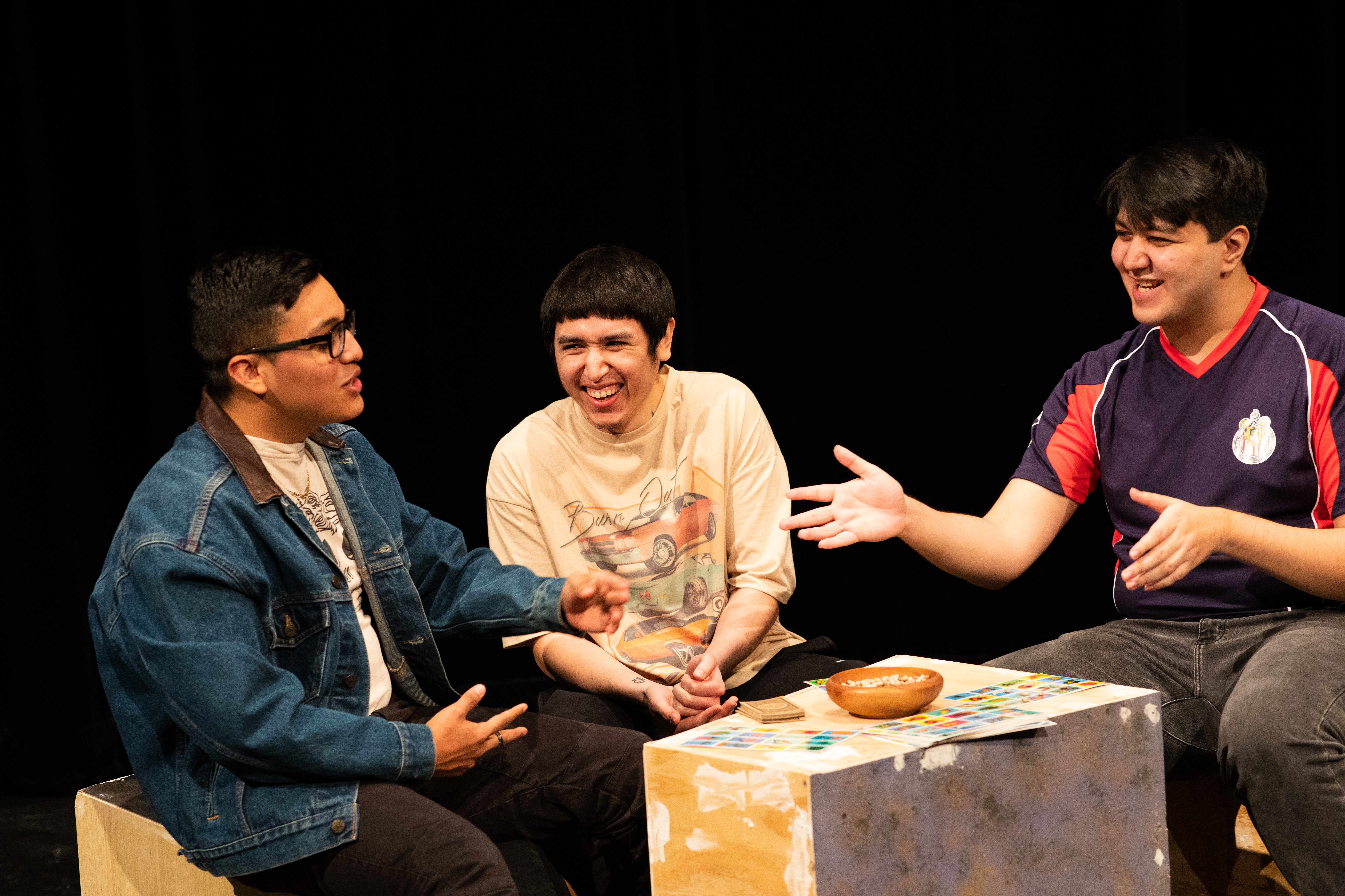 Deon Lopez, Jose Olivares and Octavio Hernandez in CLC Theatre’s “I Have a Story to Tell.”
