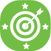 Graphic of target with arrow hitting bullseye