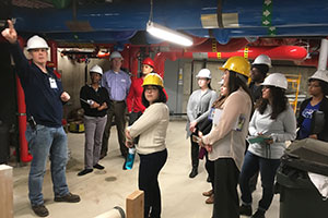 CLC students and staff taking a tour through CLC's geothermal system